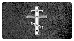 DSC700 519 SL SH BK Silver Orthodox Cross Shimmer Black Background